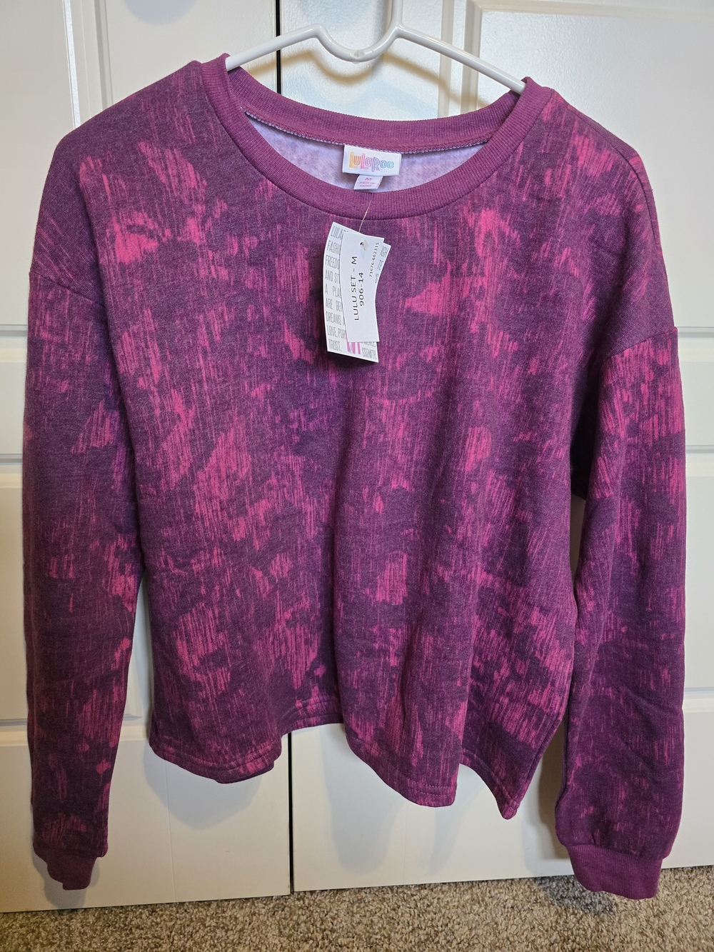 Fuchsia Magenta Tie-Dye Pullover Sweatshirt And Pants